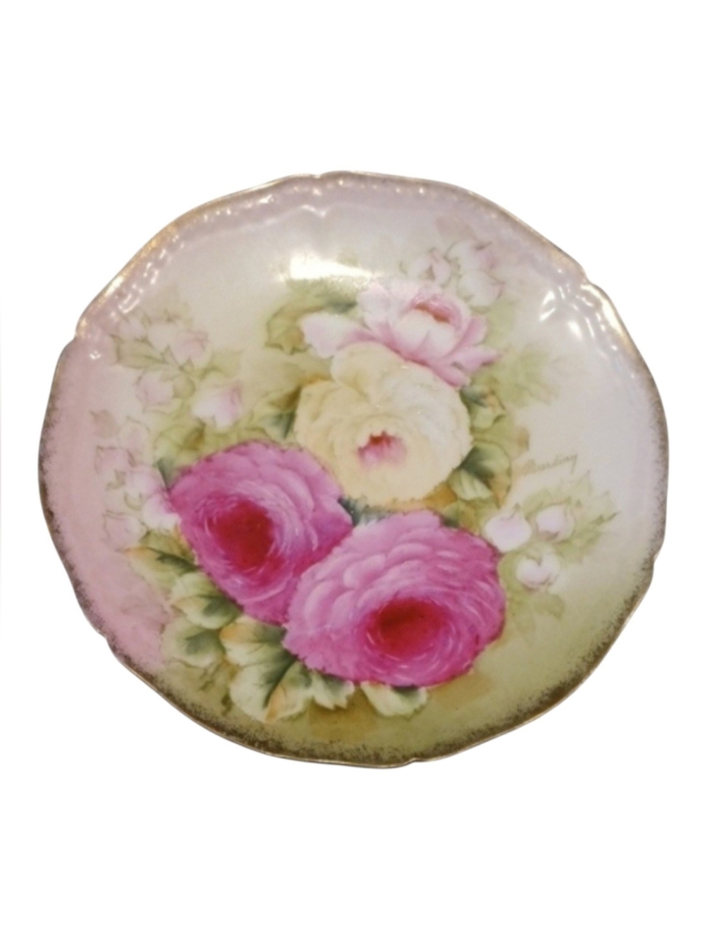 Antique Plate Handpainted With Roses